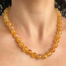 Spherical Citrine Quartz Necklace