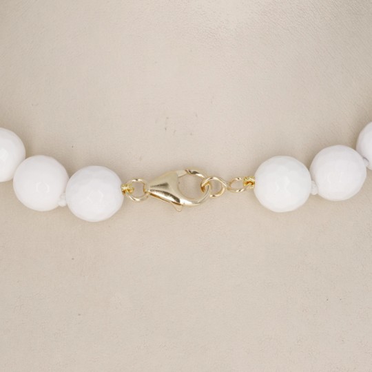 Necklace in Agata Bianca Sferica Sfaccettata