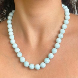 Necklace Crew neck of Aragonite Azzurra