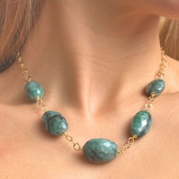 Collier Emerald Massivo Oval Faccettato