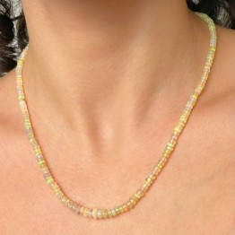 Opale Etiope Rondella Liscia necklace in Scalare
