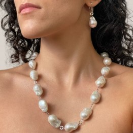 Parure Collier and earrings Pearl Baroque (flamed)