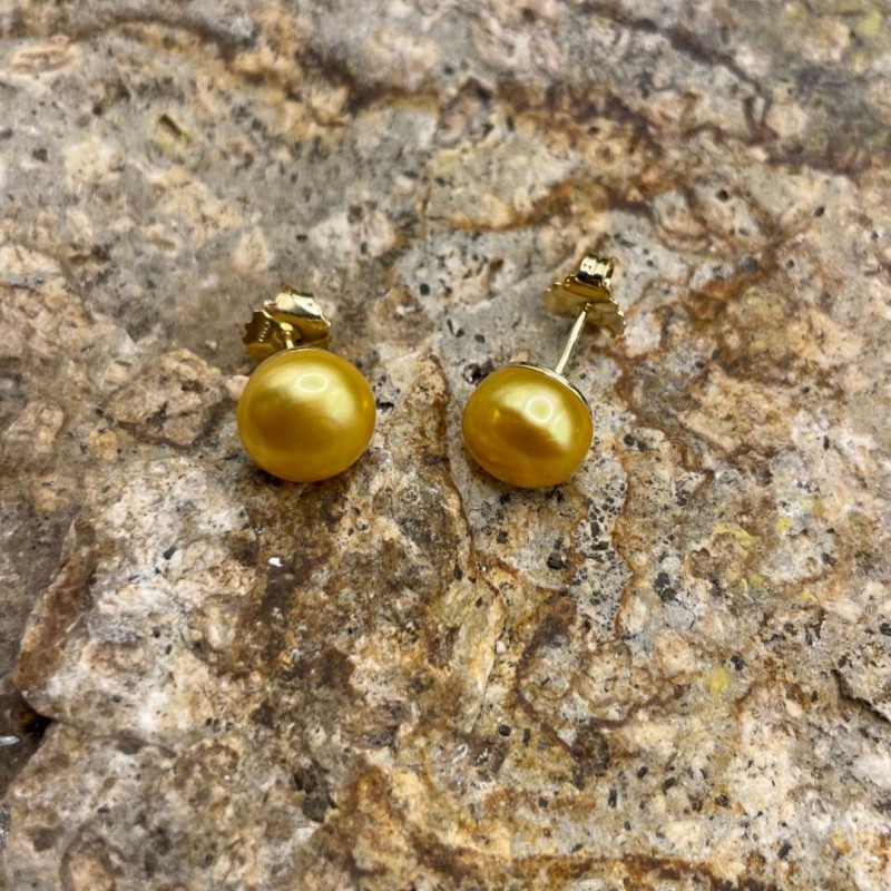 Earrings in Lodo Perle Gold reinforced