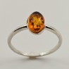 Ring with Honey Amber Cabochon Oval