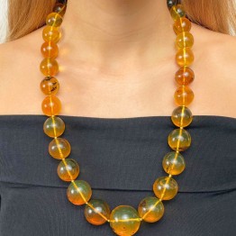 Mesoamerican Spherical Scaling Amber Necklace 170.19 gr.
