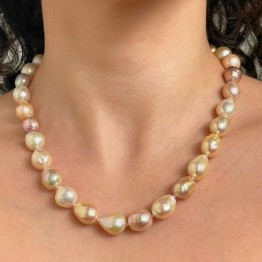 Collana Perle Multicolore Barocche con Nucleo