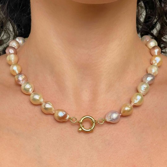 Multicolor Pearl Necklace Barocche with Nucleo
