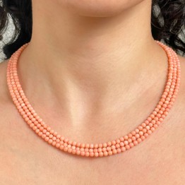 3 Strand Parallel Pink Shell Necklace