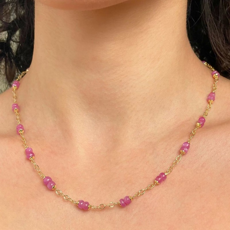 Collier con Rubino con Presenza di Asterismo