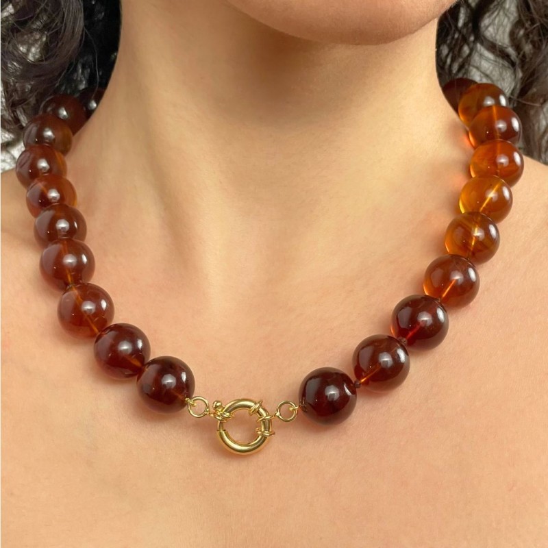 Necklace Ambra Birmana Sferica