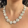 Baroque Pearl Necklace with Flat Round Nucleus