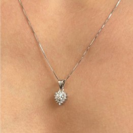 Pendente a Cuore di Moissanite Sintetica