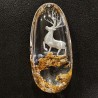 Gemstone quartz with Lodolite Reverse Carving deer