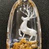 Gemstone quartz with Lodolite Reverse Carving deer