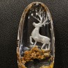 Gemstone quartz with Lodolite Reverse Carving deer