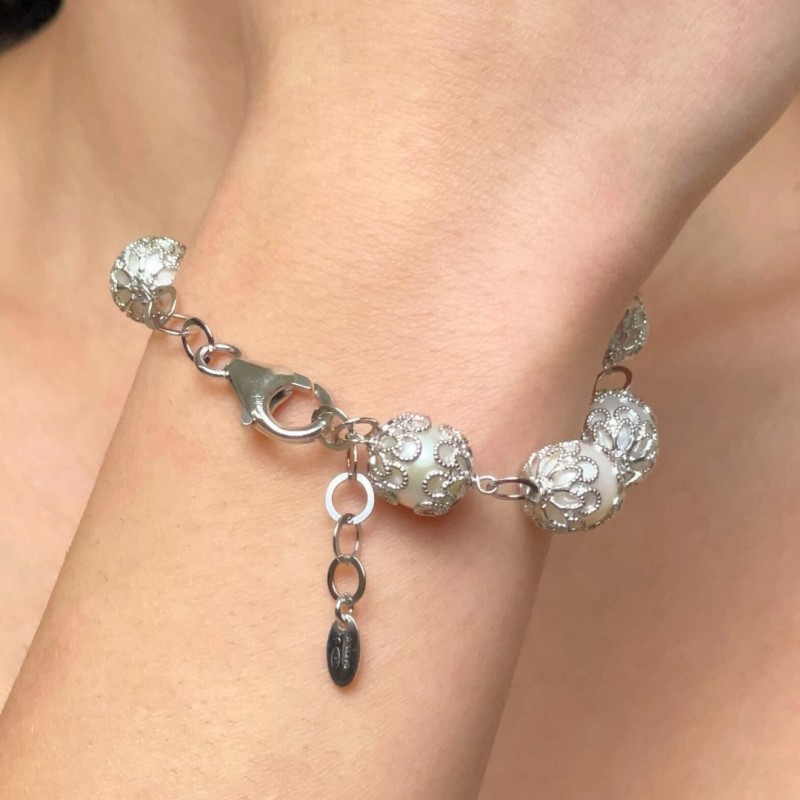 Rosary bracelet of Pearl Ø 9.5 mm