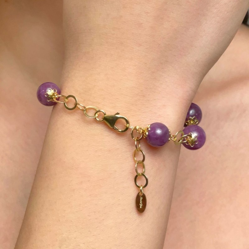 925‰ Silver Bracelet with Spherical Massive Ruby