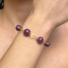 925‰ Silver Bracelet with Spherical Massive Ruby