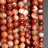 Strand of red and orange agate Striata Ø 10 / 10.5 mm