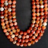 Strand of red and orange agate Striata Ø 10 / 10.5 mm