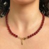 Collana di Granato Hessonite Sferico Liscio