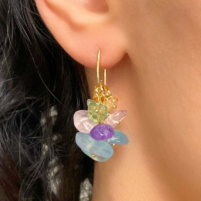 Earrings in Multipietre