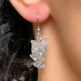 Earrings in Labradorite cluster