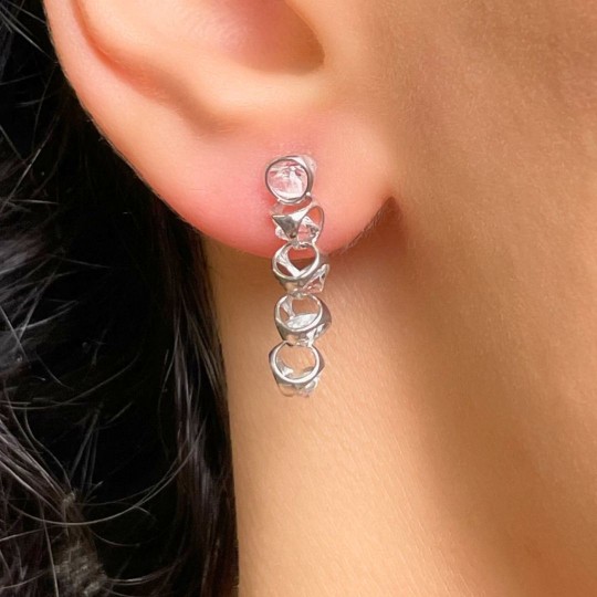 Piramide Earrings with Colorful Topaz