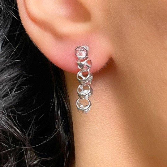 Piramide Earrings with Colorful Topaz