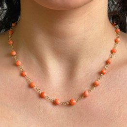 Coral Collier Pink Aranciato Sferico