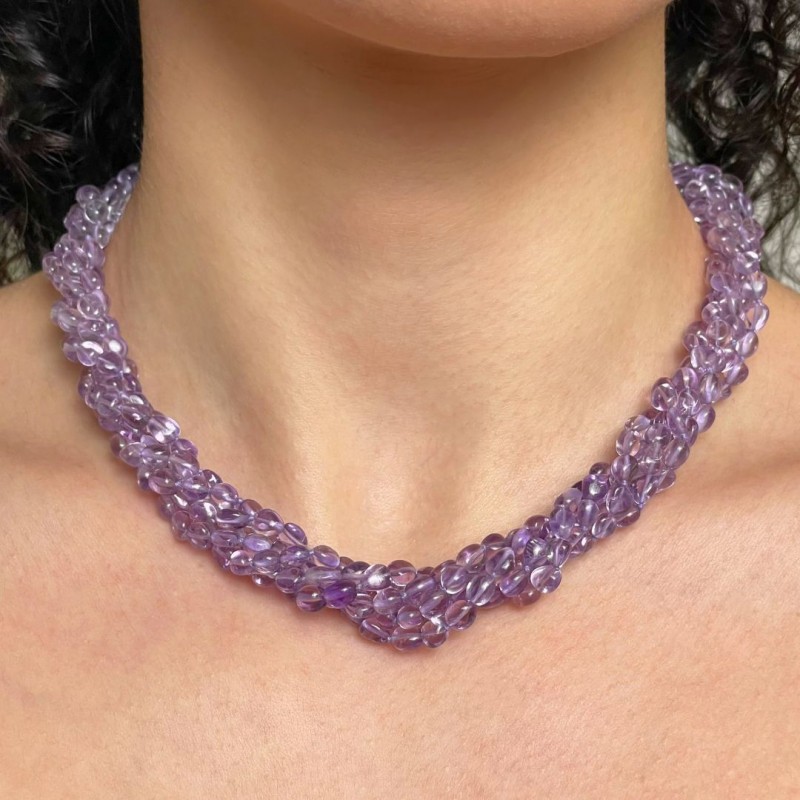 Torchon 5 Amethyst thread in Sassolino