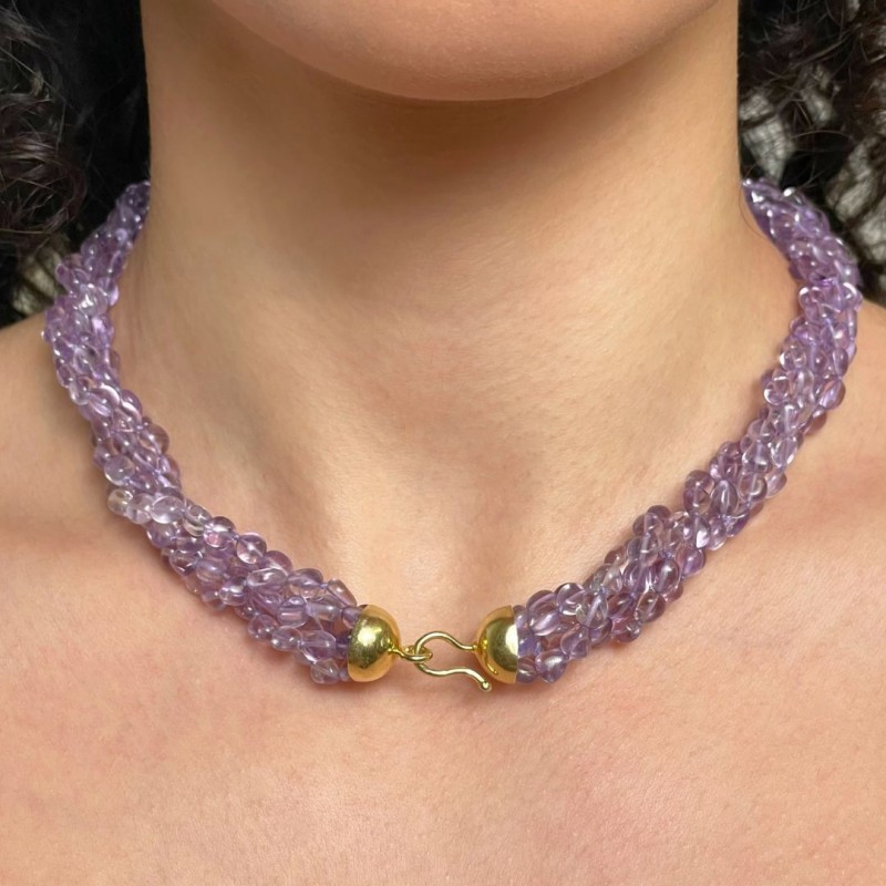 Torchon 5 Amethyst thread in Sassolino