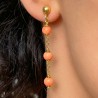 Earrings with Orange Rose Coral