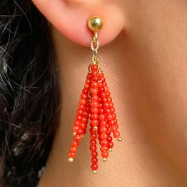 Red Coral Cyuff Earrings