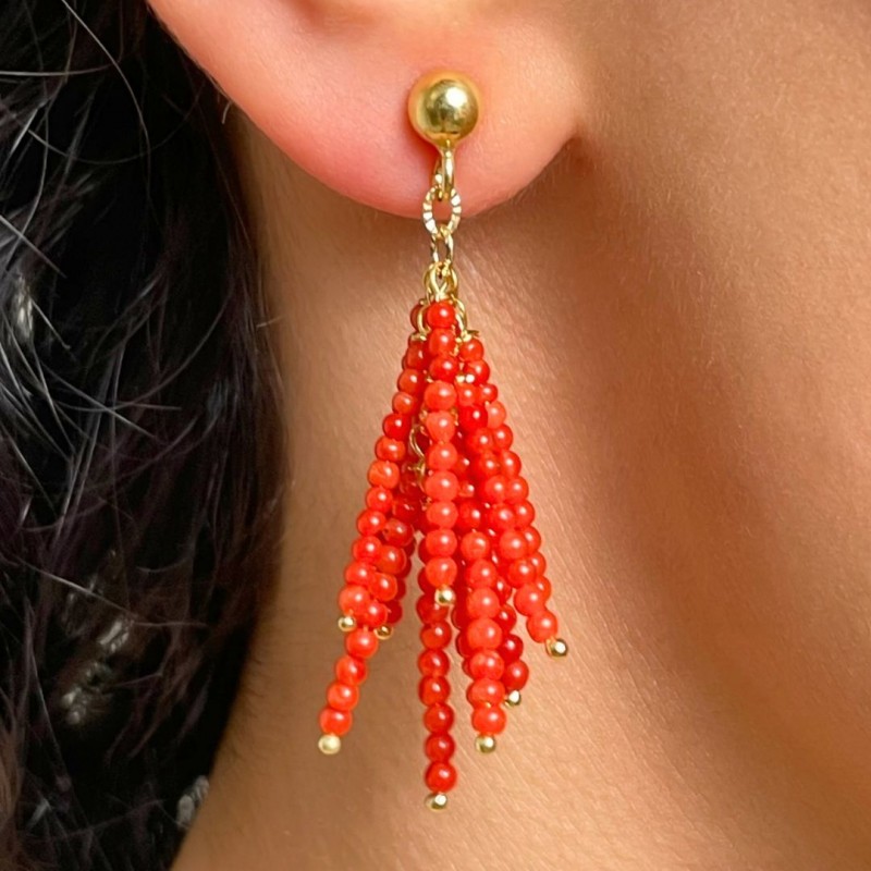 Red Coral Cyuff Earrings