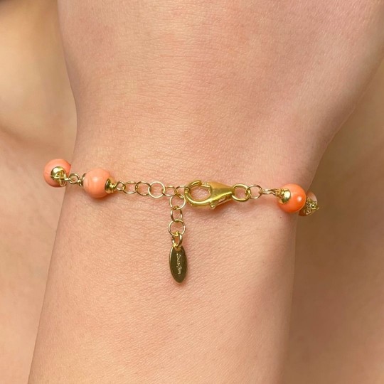 Orange Rose Coral Bracelet