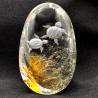 Pietra di Quarzo con Lodolite Retroinciso con 2 Tartarughe Marine