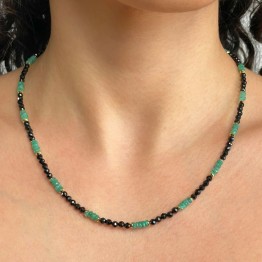 Collana su Cavetto di Spinello e Smeraldo