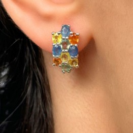 Earrings with Multicolor sapphires