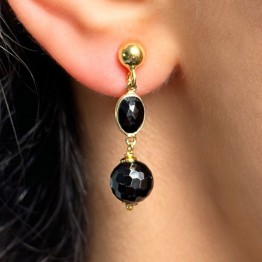 Pendent Earrings with Black Spine