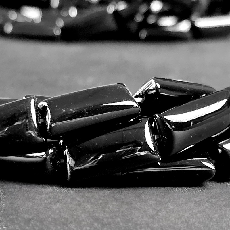 Agata Nera Rettangolare Wire