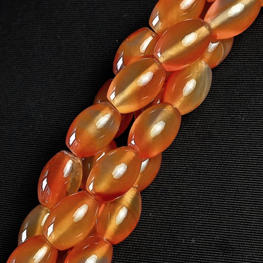 Agata Arancio Taglio Oliva wire ø 14x9,5 mm