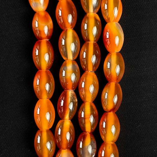 Agata Arancio Taglio Oliva wire ø 14x9,5 mm