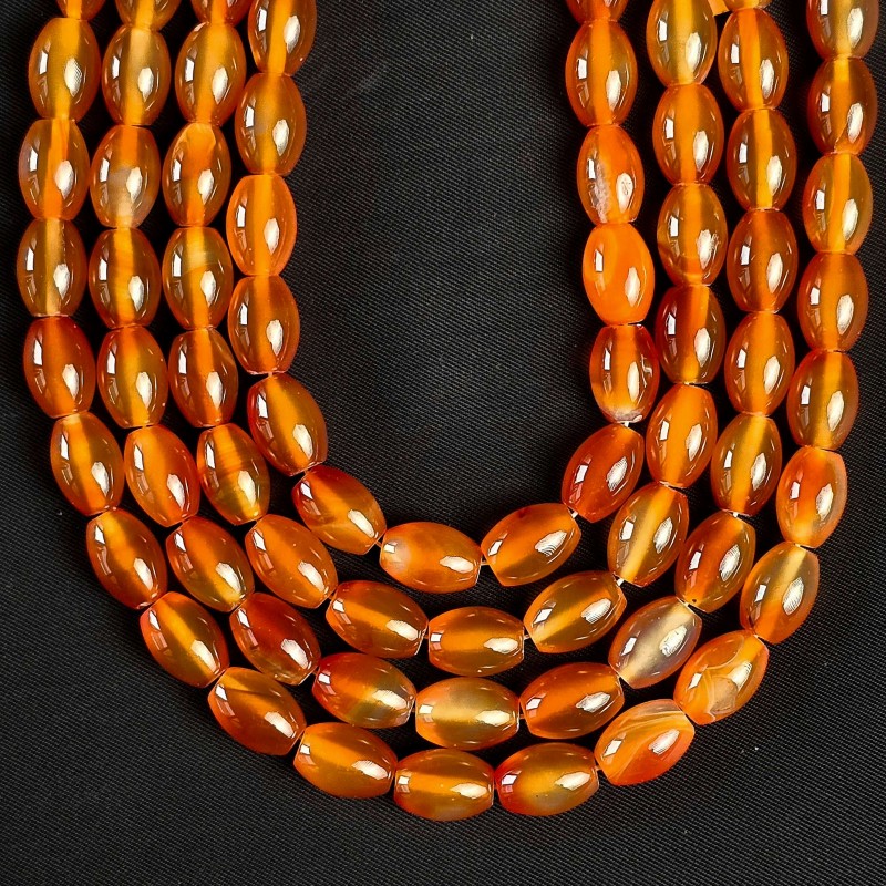 Agata Arancio Taglio Oliva wire ø 14x9,5 mm