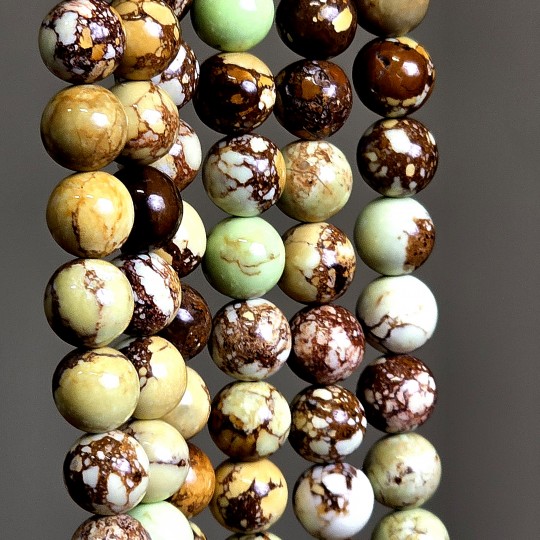 Lemon Chrysoprase Wire with Matrix ø 9,5/10 mm