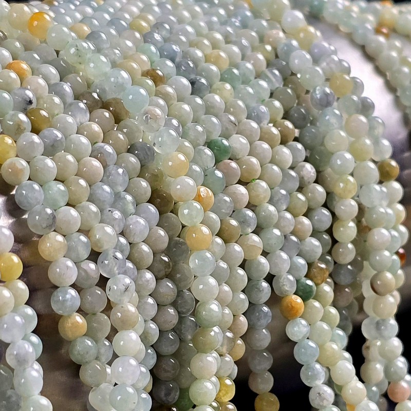 Filo di Giada Multicolore Sferica Liscia ø 4 mm