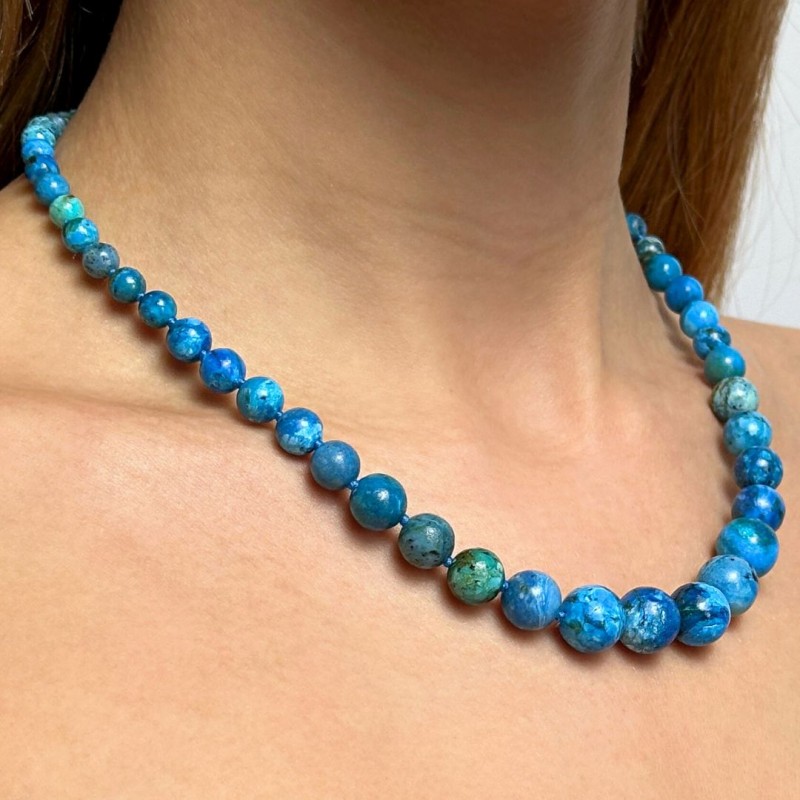 Necklace with Opale Blu Multisfumatura