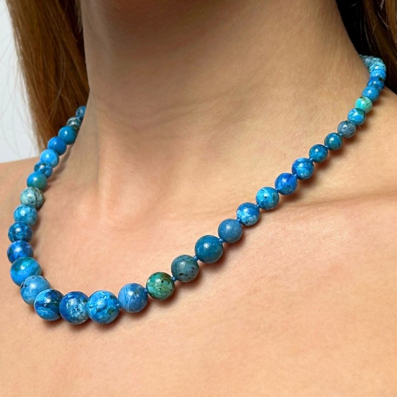 Collana con Opale Blu Multisfumatura