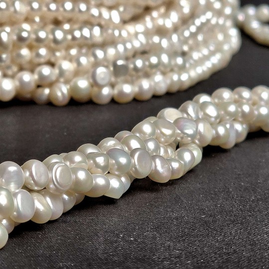 Filo di Perle Bianche Barocche Potatoes ø 6,5/7 mm
