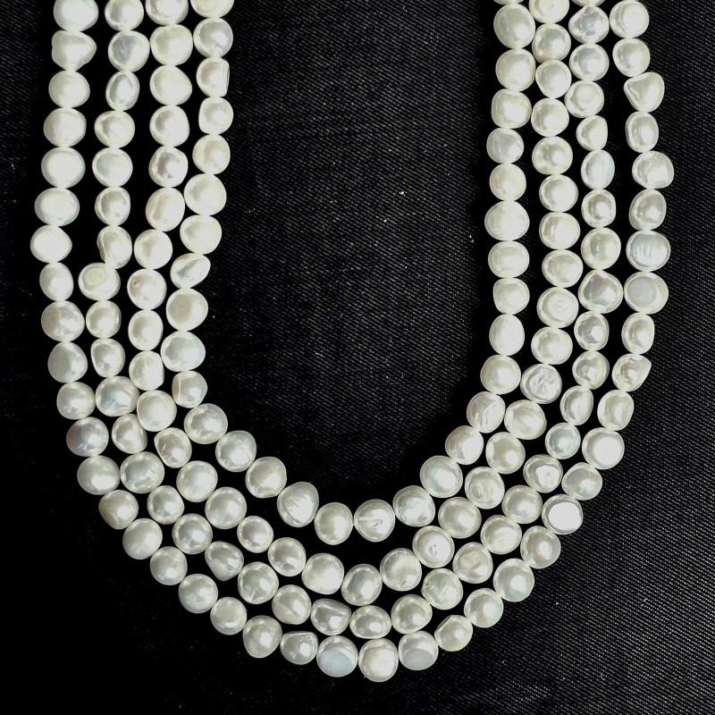 Strand of Pearl White Baroque Potatoes Ø 6.5 / 7 mm